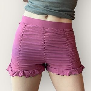 Free People Ruched Stretch Shorts Purple M/L